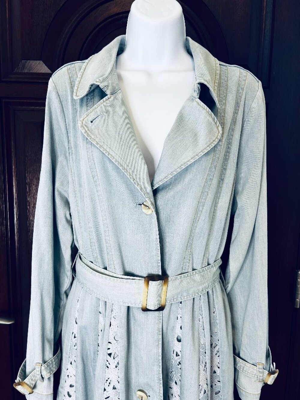NWoT Cut-work Jacket Dress in Light Blue